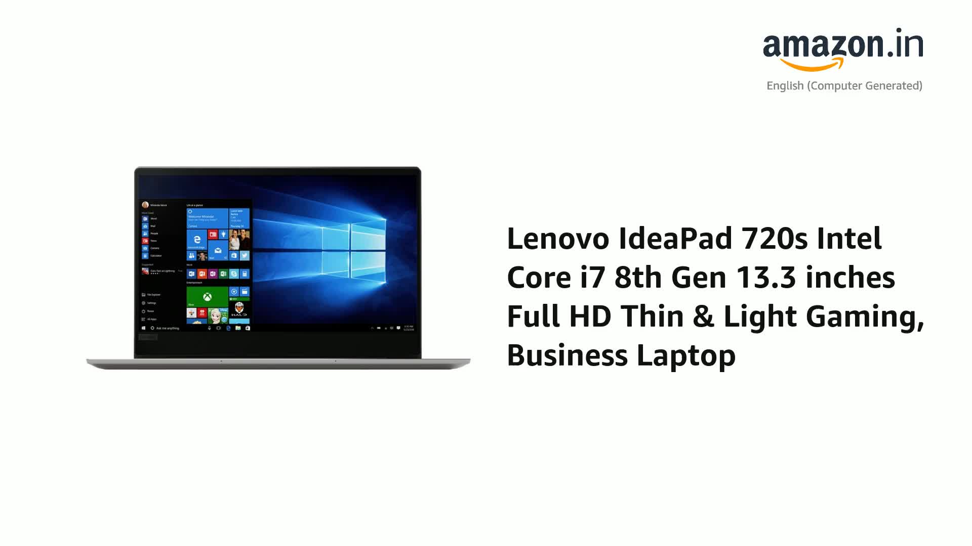 Lenovo IdeaPad 720s Intel Core i7 8th Gen 13.3 inches Full HD Thin