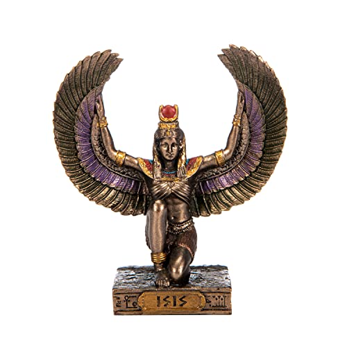 BEAUTIFUL GREEK STATUES Isis Figurine de déesse égyptienne en résine peinte à la main Bronze 7,4 cm