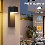 Kinkiet zewnętrzny LED K-Bright 16 W, 2 sztuki, lampa zewnętrzna, 3000 K, ciepła biel, IP65, wodoodporna | Żelazna lampa ścienna do użytku wewnątrz i na zewnątrz, na balkon, do ogrodu