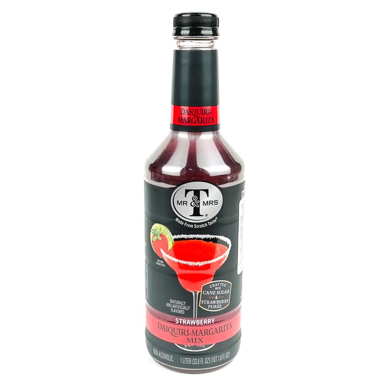 Mr and Mrs T Strawberry Daiquiri Margarita Mix, 1 Liter -- 6 per case.