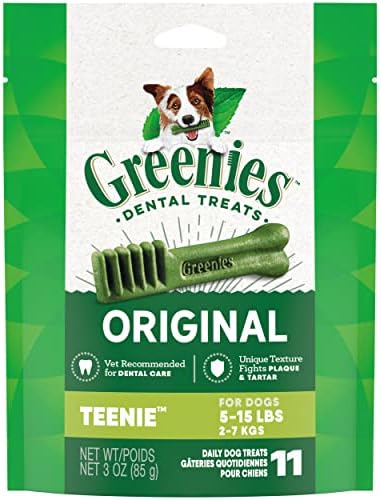 GREENIES Original TEENIE Natural Dog Dental Treats, 3 oz. Pack (11 Treats)