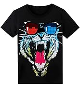 LED T Shirt Sound Activated Glow Shirts Light Up Equalizer Clothes for Party