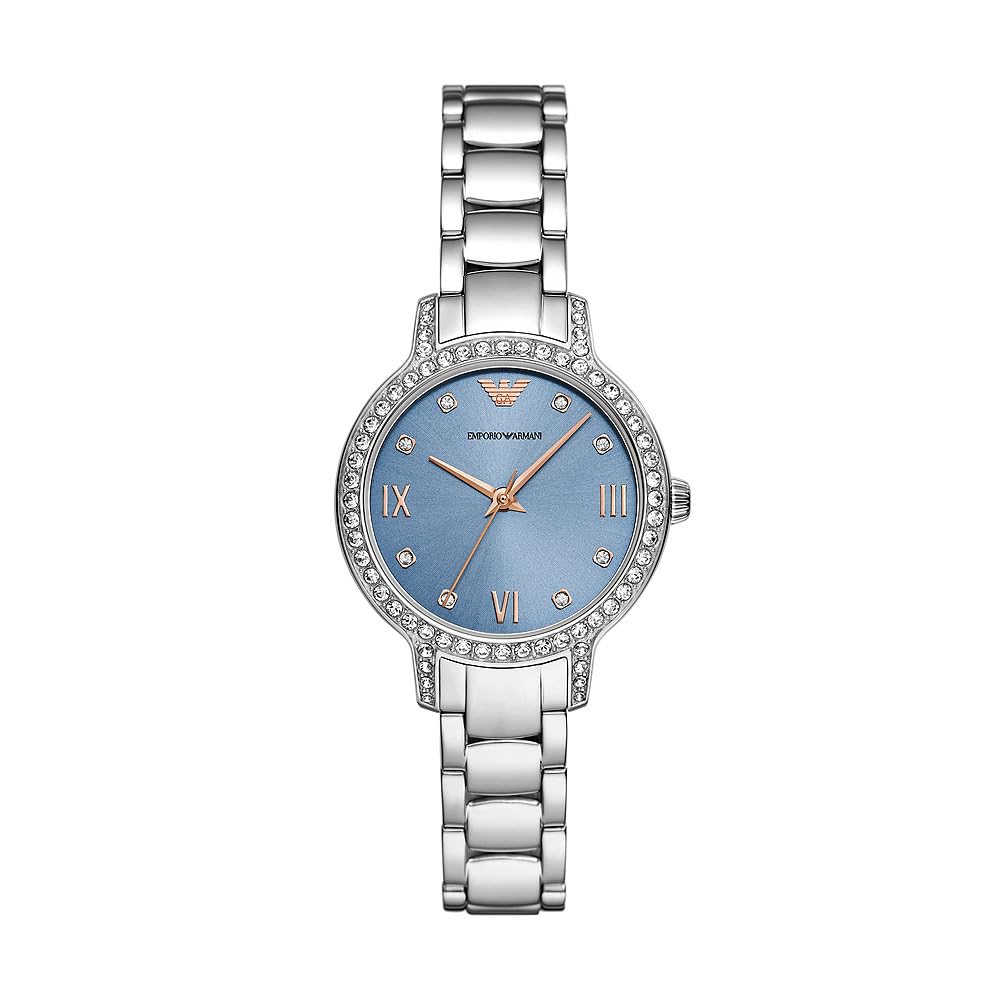 Emporio Armani Women's Blue Cleo Metal Silver ' Quartz Watch Ar11585