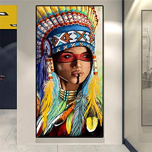 Peinture abstraite aquarelle indiens pour habiller un grand mur vide
