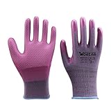 Wostar Working Texture Gloves for Women and Men, Bamboo Gloves Coating Against　Cuts Barehand Sensitivity Work Glove for Gardening, Fishing, Restoration
