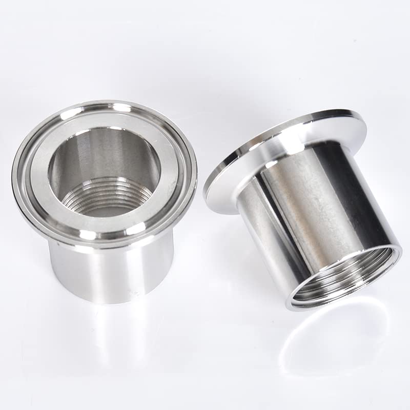1/4" 3/8" 1/2" 3/4" 1" 2" 3" 3" 3" BSPT hembra x 0.5" 1.5" 2" 2.5" 2.5" 2.5" 2.5" 2.5" Conector de montaje de tubería SUS304 inoxidable sanitario -K64mm (2 pulgadas TC), 5.1" cm