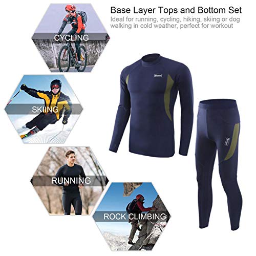 Mens Thermal Underwear Set Winter Sport Hunting Gear Sport Long Johns Base Layer Bottom Top4