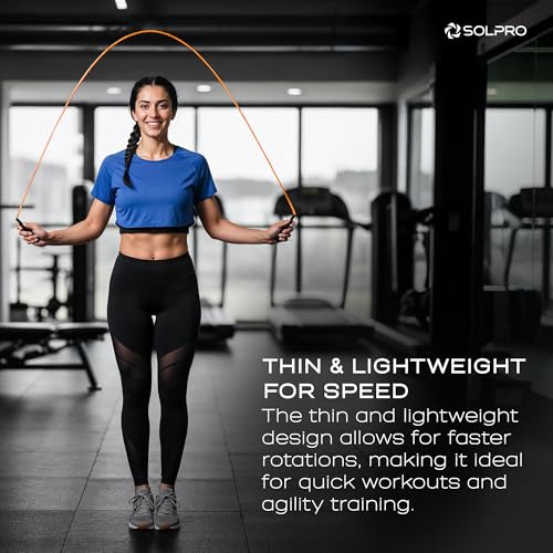 Image of Solpro Aero Adjustable Jump Rope Skipping Rope for men, women, kids, boys, girls | Unisex, Tangle-Free, Durable, Ideal for fitness, cardio, agility & home workouts