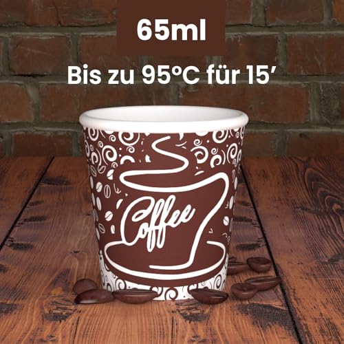 1000 Espresso Pappbecher 65ml Biologisch Abbaubare Kaffee Einwegbecher – Ansicht 2