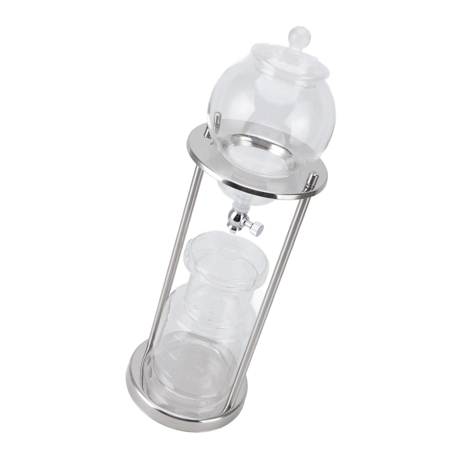 Cafetera con Gotero Ice Cold Brew, Diseño Moderno y Elegante para Oficina en Casa, Torre de Acero Inoxidable de Vidrio de 600ml