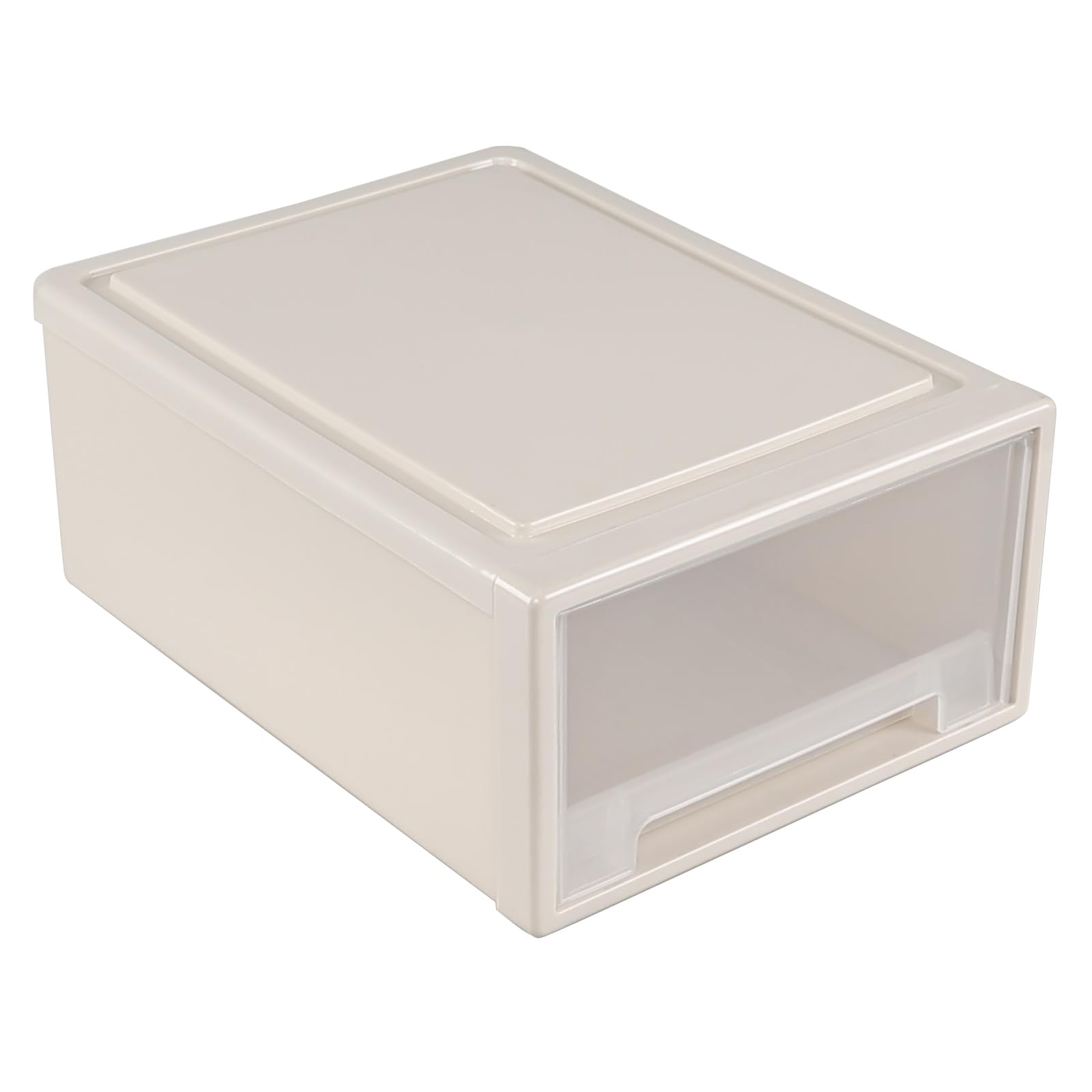Lesbin 17.5 Quart Plastic Storage Drawer, 1-Pack Large Stacking Drawer Unit