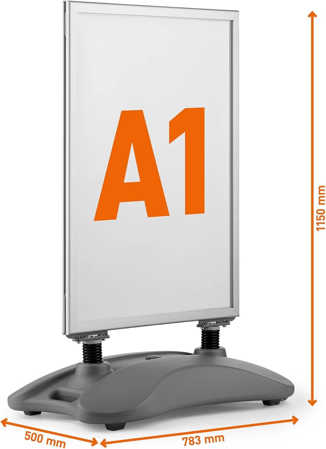 Durable Stop trottoir extérieur A1 Heavy Base Outdoor, Argent, 506723