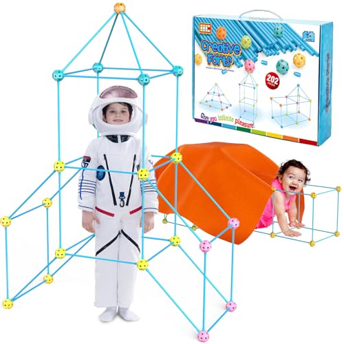 Kids Fort Building Kit, 202 Pcs STEM Construction Toys, Education...