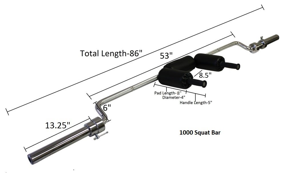 Ader Olympic Safety Squat Bar 1000lbs Attachment with Shoulder and Arm Pads for Weight Lifting (PB-1000SB)