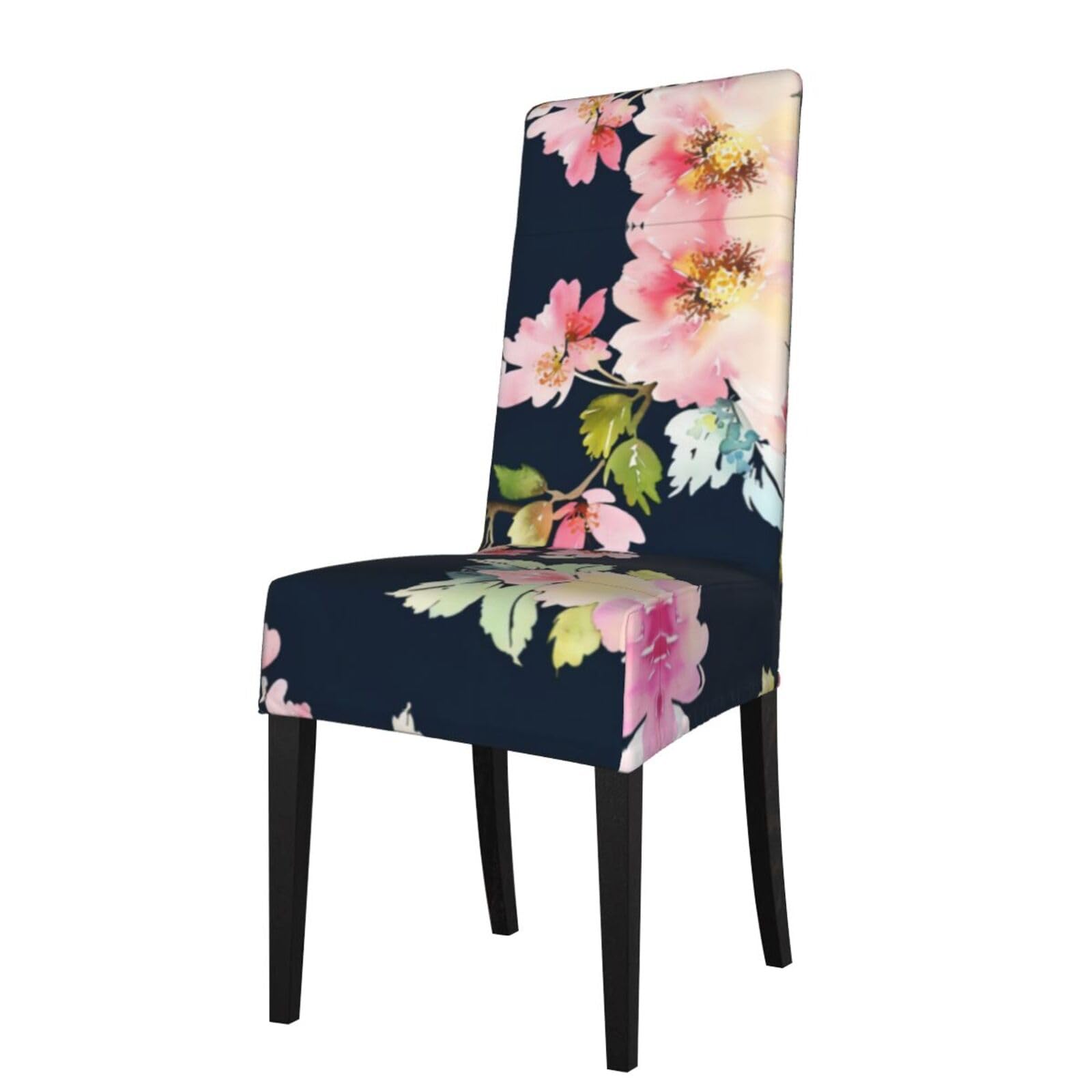 HLSBSSL floral Printed dining chair covers, wrinkle-resistant and iron-free, suitable for hotels, banquets, and conferences