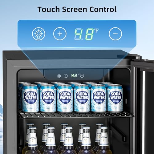 Image of Antarctic Star Beverage Refrigerator - Mini Fridge for Soda Beer or Wine,Small Drink Dispenser, For Office or Bar with Adjustable Removable Shelves,Convertible Door (3.2Cu.ft)