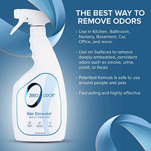 Image of Zero Odor - Multi-Purpose Strong Odor Eliminator for Home, Office, Car, Bathroom, Hotel, Room Deodorizer, and Odor Neutralizer, 22Oz (Pack of 2)