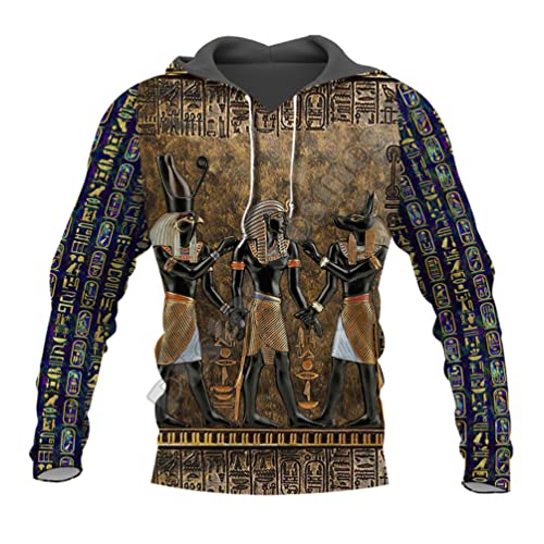 Egyptian 3D Printed Mens Autumn Hoodie Sweatshirt Unisex Casual Streetwear Zip Hoodies Jacket Pullover Hoodies XXL