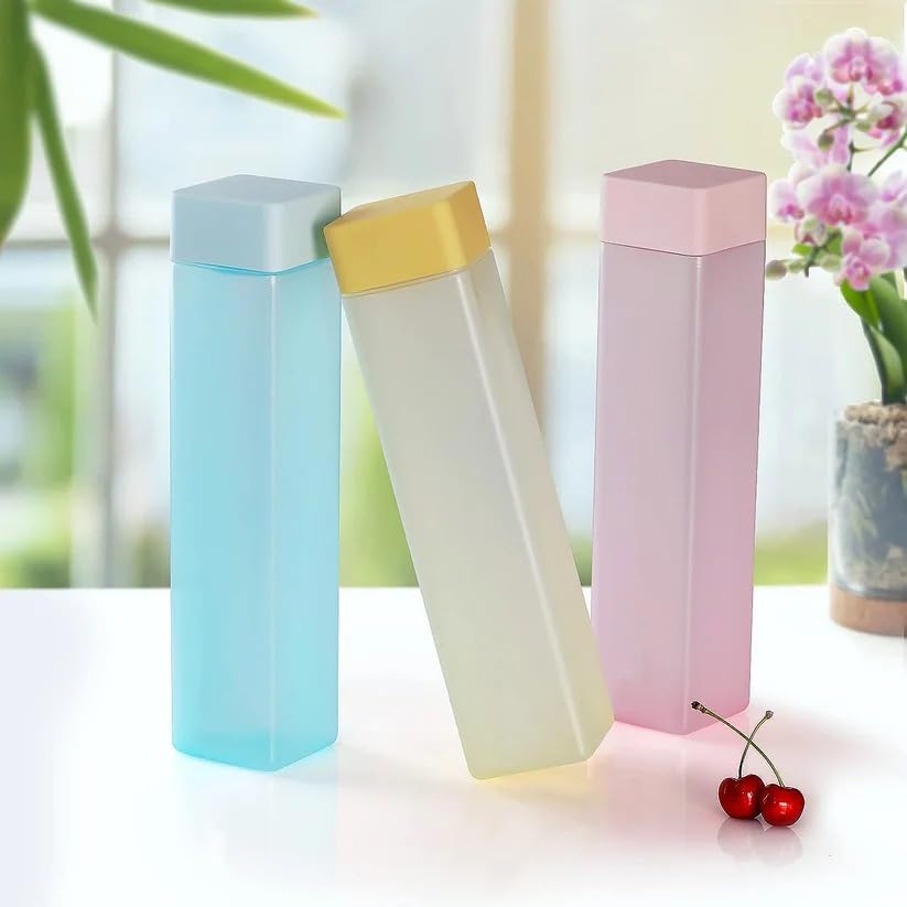 Oblivion Water Bottle 3 Pc – Square Plastic Water Bottle, Leakproof BPA-Free Drinkware for Office, Gym & Home – Reusable, Durable & Lightweight Container for Daily Hydration & Travel Use (1000 ml)