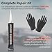 Calvana Windshield Repair Kit – Black Polyurethane Adhesive for Car Glass Chips & Cracks, Quick-Cure & Weather-Resistant Sealant (310ml with Gloves)