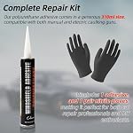 Windshield Repair Kit – Black Polyurethane Adhesive for Car Glass Chips & Cracks, Quick-Cure & Weather-Resistant Sealant (310ml with Gloves) - Image 2