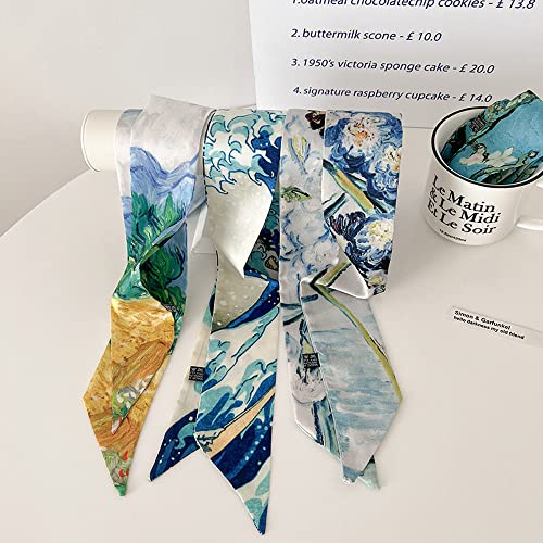 Skinny Scarf for Women Bag Handbag Handle Silky Ribbon Scarf Bandeau Hairband Headband Neckerchief Neck Scarves4