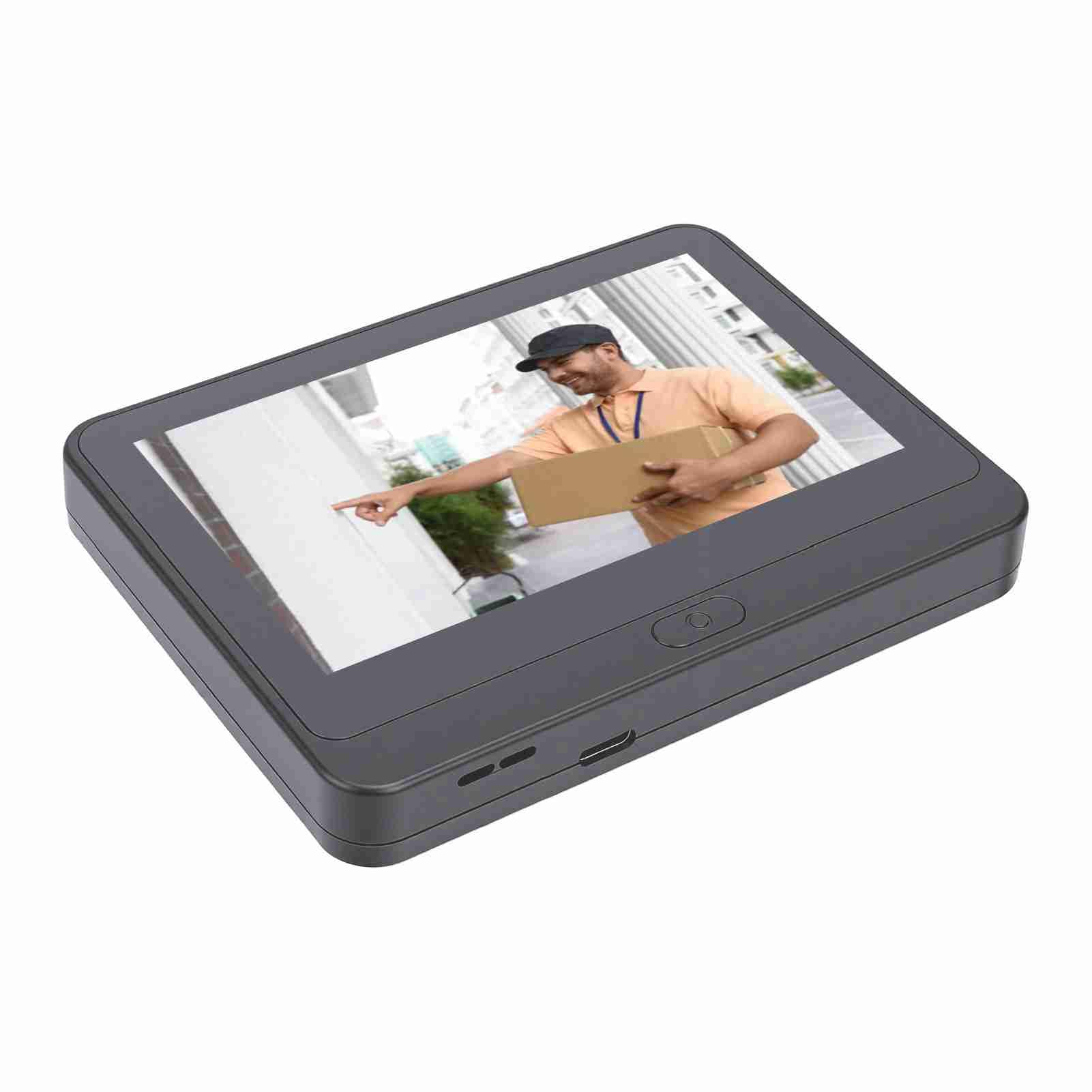EMUKOEP Campanello Intelligente con Display HD da 4,3 Pollici e Visione | Rilevamento Movimento PIR, Filtraggio Umano, Controllo App WiFi 2.4G, Batteria Ricaricabile da 3000 MAh, Supporta Spessore