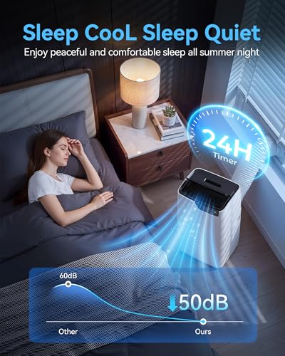 Image of 16,000 BTU Portable Air Conditioner Cools Up to 800 Sq.Ft, 5-in-1 Portable AC Unit with Cool, Fan, Dehumidifier, Sleep, 24H Timer,LED Display & Remote Window Kit for Bedroom Dorms Apartment