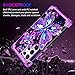 Miqala Compatible with Galaxy S23 Ultra 5G Case,Glow in The Dark Three Layer Heavy Duty Shockproof Protection Hard Plastic Bumper+Soft Silicone Case for Samsung Galaxy S23 Ultra,Dark