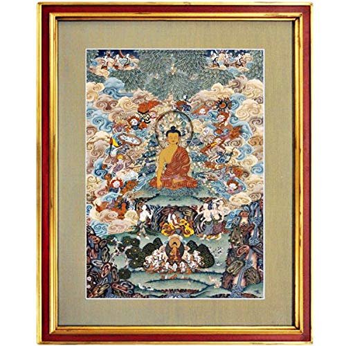 Amazon.co.jp: チベット仏画『釈迦降魔の図』真筆 チベット仏教 仏間