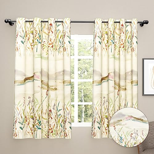 haus & kinder Room Darkening Blackout Window Door Curtains Set of 2 for Bedroom Livingroom | Satin Digital Printed | Eyelet Rings | Paradise Valley | 4ft X 5ft (B0C4PRF9P6) Amazon Price History, Amazon Price Tracker