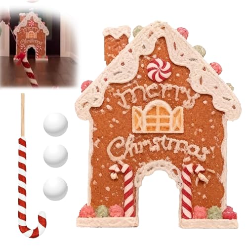 DYNOMOUNT Gingerbread Golf Game Set, Christmas Indoor Game, Holiday Wooden