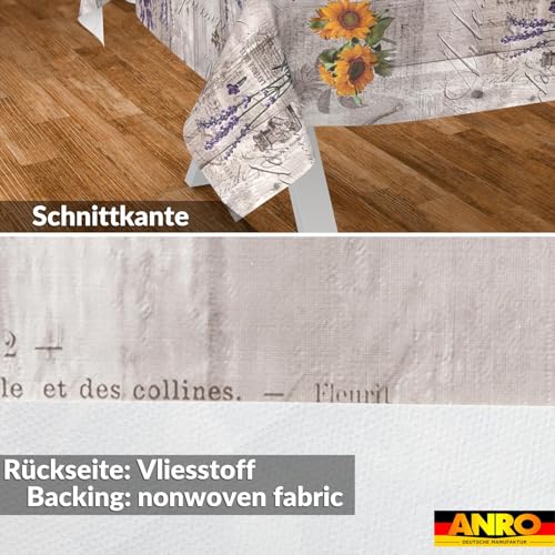 Wachstuchtischdecke Tischdecke abwaschbar Wachstischdecke pflegeleicht wasserabweisend Lotuseffekt Gartentischdecke Provence 100 x 140 cm Schnittkante