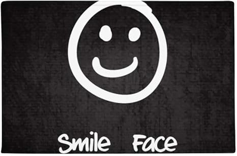 Amazon スマイルホワイトかわいいチャット絵文字パターン アンチスリップマット浴室床カーペットをリビングルーム キッチン扉16 X 30とquot Quot ギフト 玄関マット オンライン通販