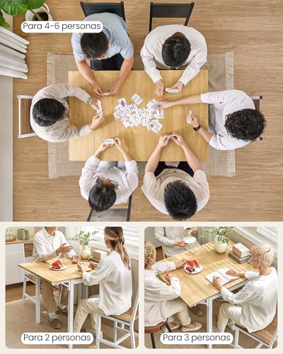 Miniatura 5 de Vasagle Mesa De Comedor, Mesa Extensible, Mesa De Hoja Abatible, Para 2-4 Personas, Para Cocina, Para Espacios Pequeños, Roble Natural Y Blanco Nube Kdt077y01