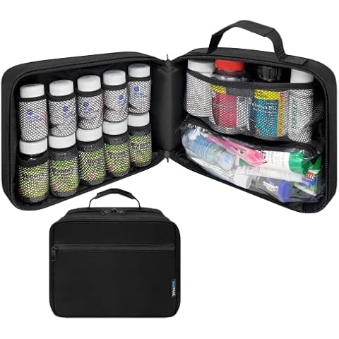 StarPlus2 Large Padded Pill Bottle Organizer, Medicine Bag, Case, Carrier for Medications, Vitamins, and Medical Supplies - Travel Medicine Organizer and Home Storage Med Bag - Black (Without Lock) Cover