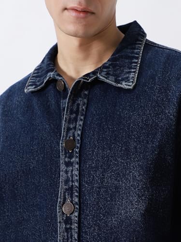Image of Urbano Fashion Men's Relaxed Fit Full Sleeve Utility Denim Jacket