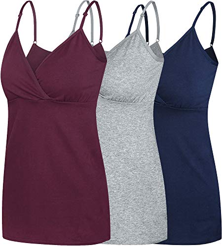 Image of Nursing Tops Tank Shirt Cami Sleep Bra for Maternity and Breastfeeding