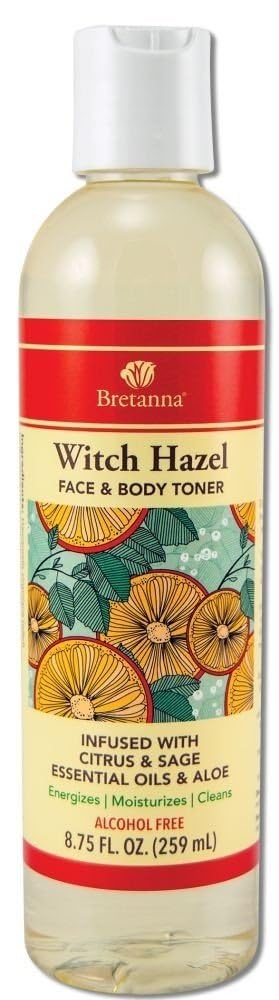 Witch Hazel Face and BodyToner Citrus Sage, Infused Essential Oil of Aloe and Sage 8.75 fl oz