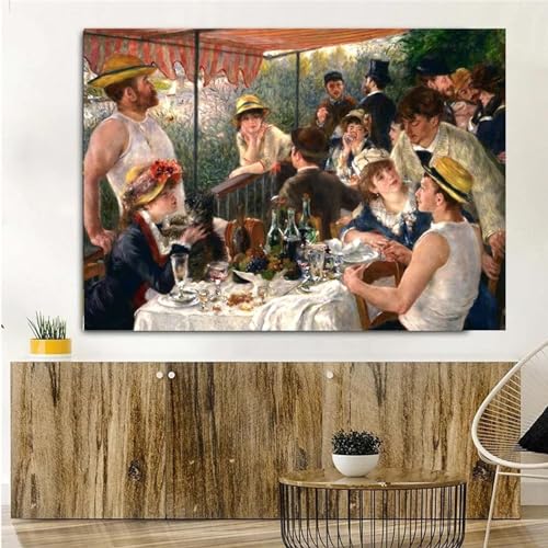 Peinture sur toile Le Déjeuner des canotiers impression haut de gamme pour décoration murale
