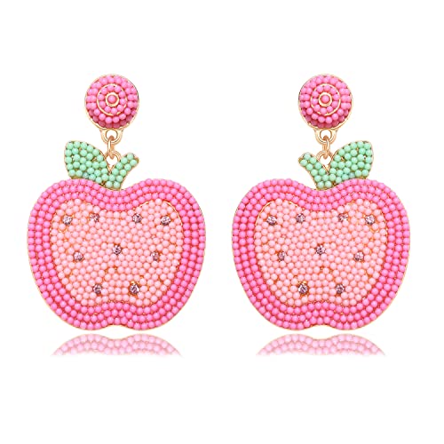 MOLOCH Teacher Earrings - Beaded Rhinestone Maestra Dangle Earrings for Back to School and Teacher Appreciation Gifts