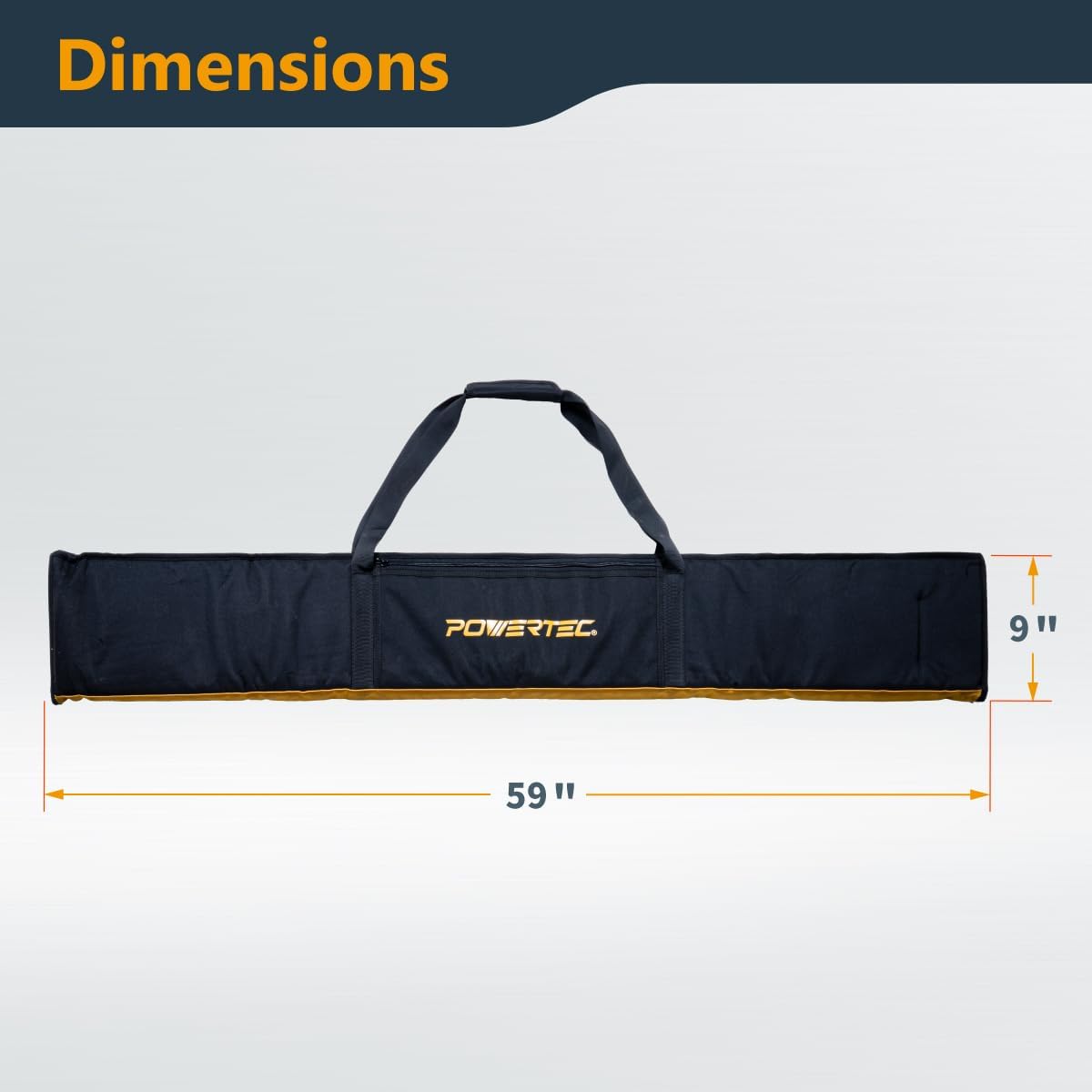 POWERTEC 71411V 59" Track Saw Guide Rail Bag for Makita, and DEWALT | W/Dual-Sided Padding For Secure Rail Placement