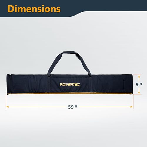 Miniatura 3 de POWERTEC 71411V 59" Riel guía de sierra de riel para Makita y DEWALT  Wacolchado de doble cara para una colocación segura del riel