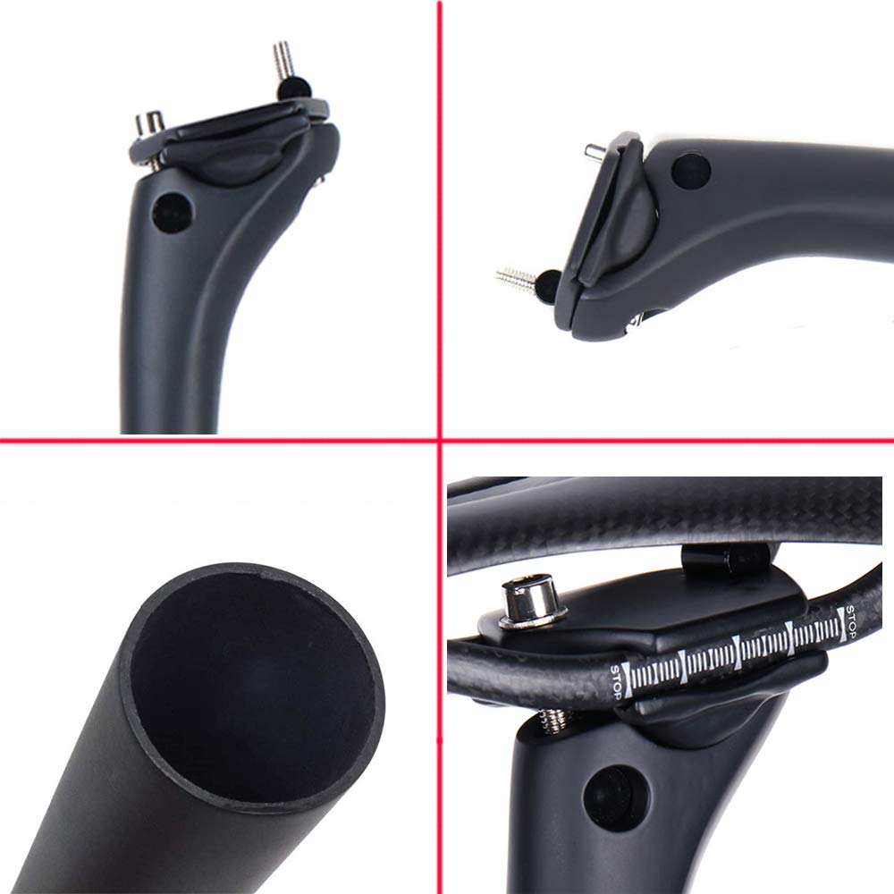 Fahrradsattelstütze Carbon-Sattelstütze Mountainbike-Sattelstütze Rennrad-Sattelstütze Offset 20 Fahrradteile 25,4/27,2/30,9/31,6 * 350/400/450 mm Fahrradsattelstütze (UD 31,6X400-