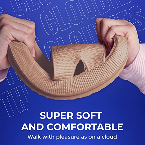 Image of Cloud Slides For Women And Men - Comfy Non Slip Indoors Slippers For Shower Spa Pool College Outdoors Slides - Soft And Cozy Open Toe House Sandals Thick Soles