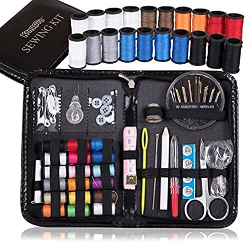 Kangaroo's Professional Sewing Kit - Over 95 Items I Travel Sewing Kit for Adult I Sewing Accessories and Supplies I Needle & Thread Kit for Small Fixes I Best mini Emergency Sewing Repair Products
