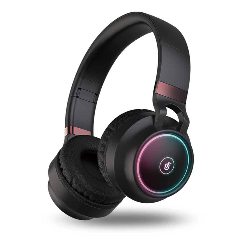 Lmminer Unisex Black Foldable Bluetooth 5.0 Headphones, On-Ear/Over-Ear Wired And Wireless Headsets With Mic, Fm, Sd/Tf, Hi-Fi Stereo Deep Bass, 25H Playtime, For Travel, Home Office,