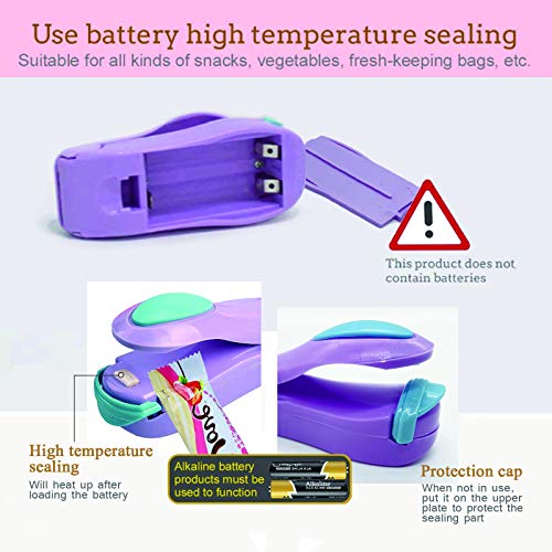 Portable Mini Sealer, Portable Household Sealing (Purple)
