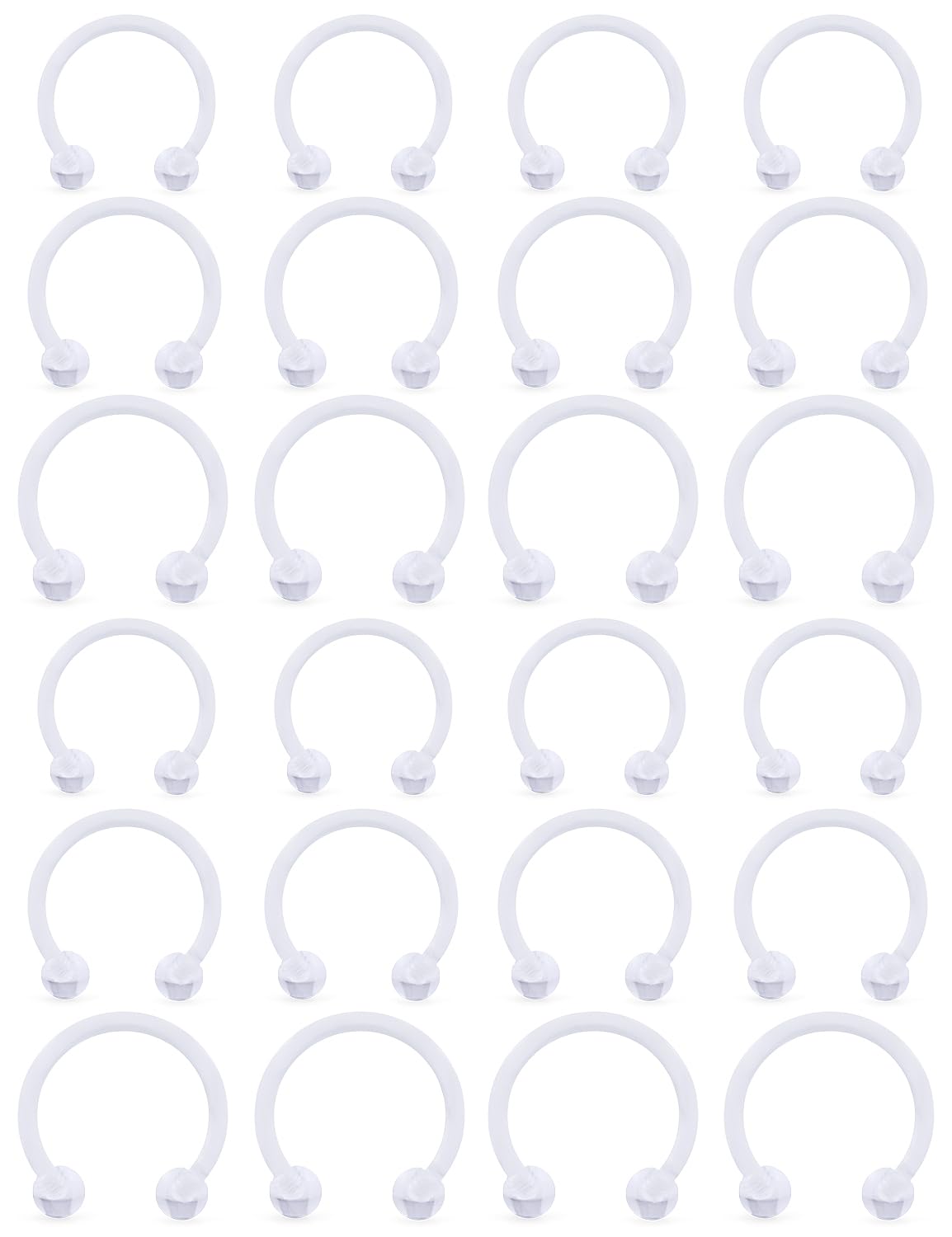 Yaalozei 18G 16G 14G Plastic Septum Rings Flexible Lip Rings Hoops Septum Nose Rings Smiley Piercings Acrylic Horseshoes Cartilage Helix Rook Daith