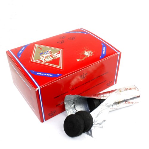 Three Kings 40 mm Quick Lighting carbone per narghilè Shisha (quantità 100 Briquets)